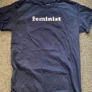 navy blue feminist t-shirt